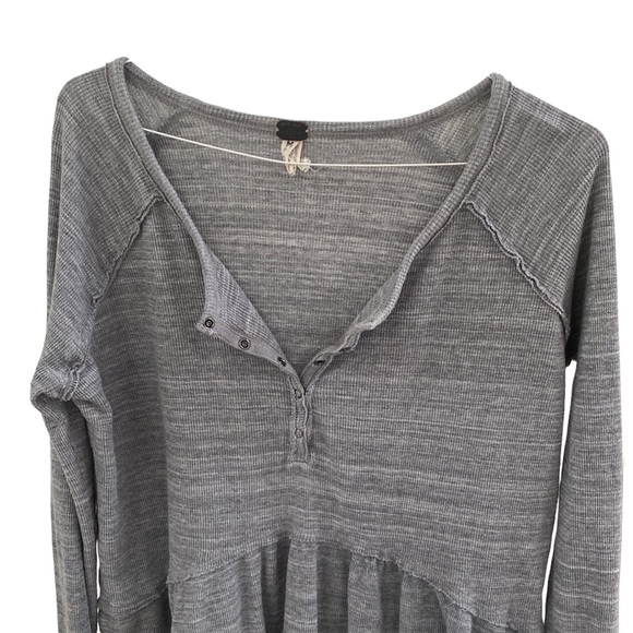 We The Free People Coastline Peplum Henley Thermal Long Sleeve Top - Picture 8 of 8